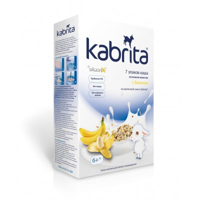 Kabrita Каша 7 злаков с бананом на козьем молоке с 6 мес 180 гр - фото 1 - id-p112405121