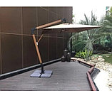 Зонт квадратный Wood, 3*3м, бежевый (с 4-мя утяжелителями), фото 5