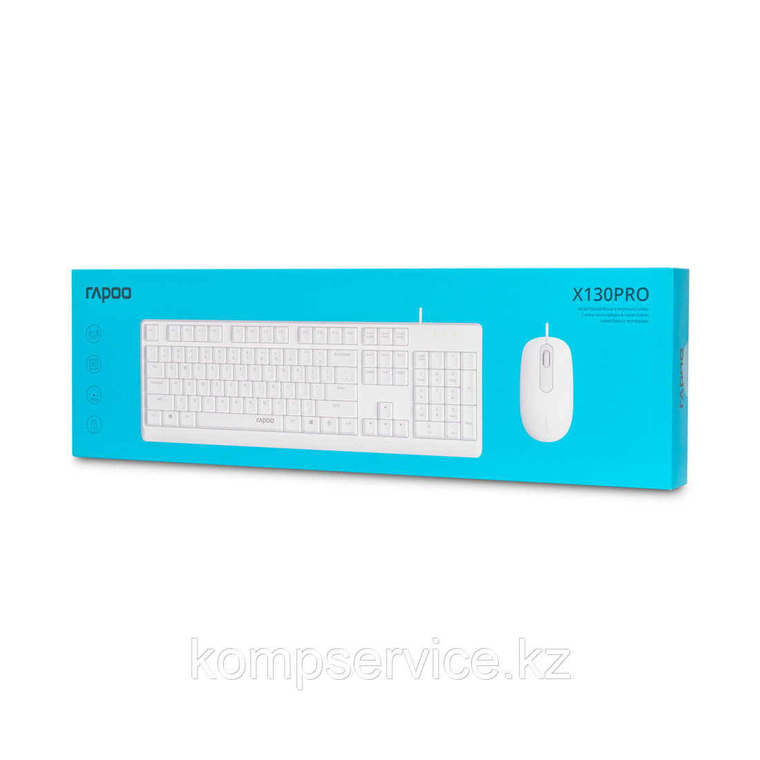 Комплект Клавиатура + Мышь Rapoo X130PRO White - фото 3 - id-p111879077