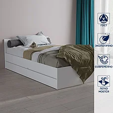 Односпальная кровать Квазар, 120х200 см белый, фото 3