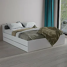 Двуспальная кровать Квазар, 140х200 см белый (О), фото 2