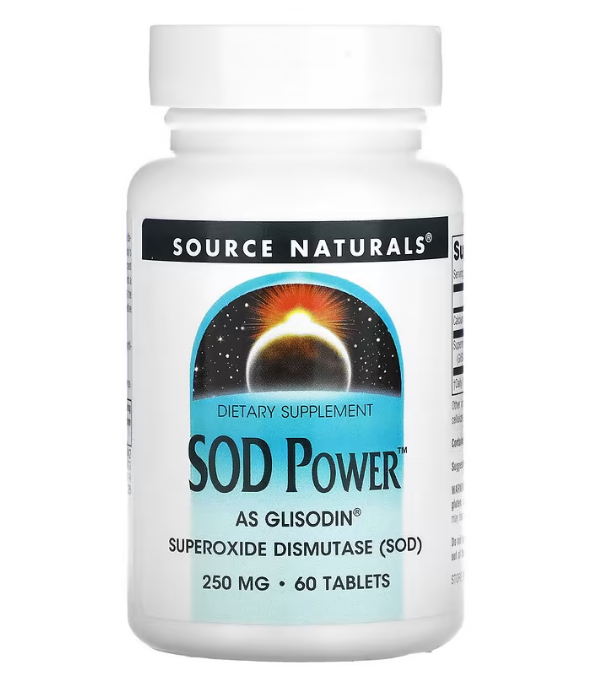 Source Naturals, SOD Power, 250 мг, 60 таблеток - фото 1 - id-p112420409