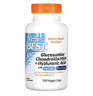 Doctors best глюкозамин, хондроитин и мсм с гиалуроновой кислотой, 150 вегетарианских капсул