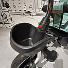 Комфортный детский трехколесный велосипед "Fnix" с ручкой и капюшоном. Велоколяска. Ментол., фото 4