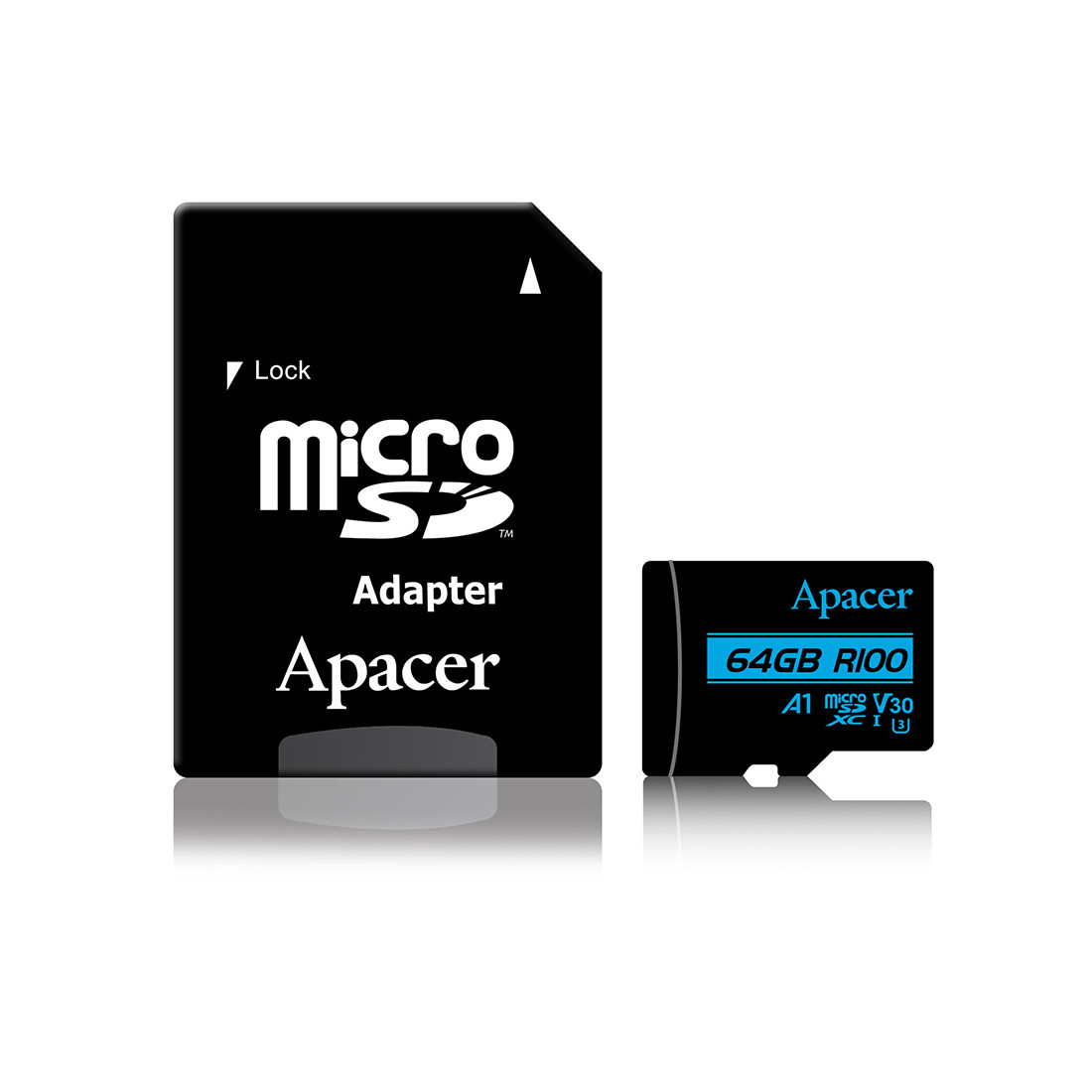 Карта памяти Apacer AP64GMCSX10U7-R 64GB + адаптер