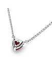Серебряный комплект "Сердце" красный, серьги-гвоздики, кольцо и цепочка с кулоном, пандора Pandora, фото 5