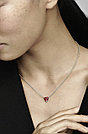 Серебряный комплект "Сердце" красный, серьги-гвоздики, кольцо и цепочка с кулоном, пандора Pandora, фото 6