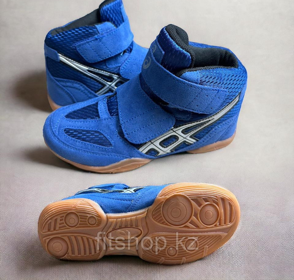 Борцовки Asics на липучках (Детские) размеры 30-34 Синие , Красные , Черные - фото 2 - id-p112425118