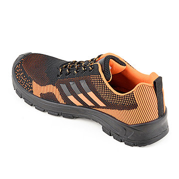 Полуботинки летние ЭлитСпецОбувь (кожа/текстиль/композит/чертый/оранж), размер 42, фото 2