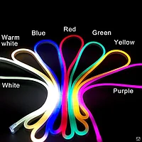 Гибкий неон  (FLEX NEON) светодиодный, белый, теплый, красный, зеленый, желтый, синий, розовый