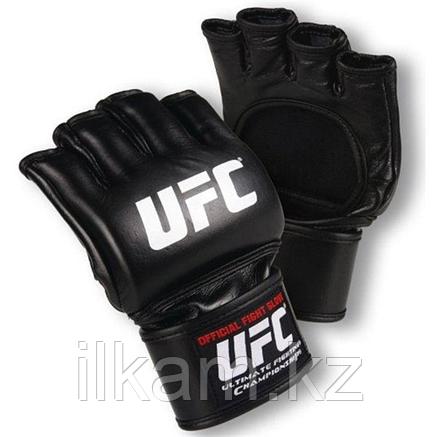 Перчатки MMA UFC (шингарты) для единоборств кожаные на липучке черные, фото 2