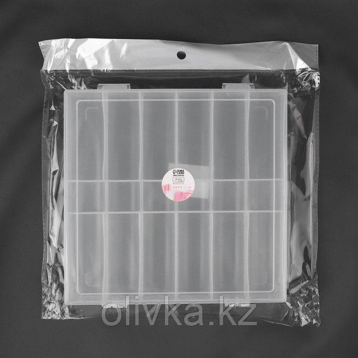 Органайзер для ниток, 18 отделений, 20 × 19,5 × 3,5 см, цвет прозрачный - фото 3 - id-p110919370