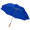 Зонтик-трость Karl 30" с деревянной ручкой. Синий, фото 6