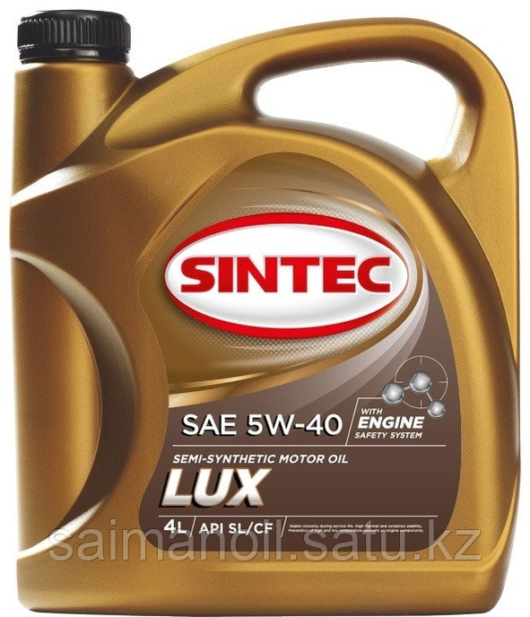 Масло моторное полусинтетическое SINTEC LUXE SAE 5W-40 API SL/CF 4 л - фото 1 - id-p112433578