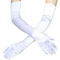 Длинные перчатки, спандекс, белые