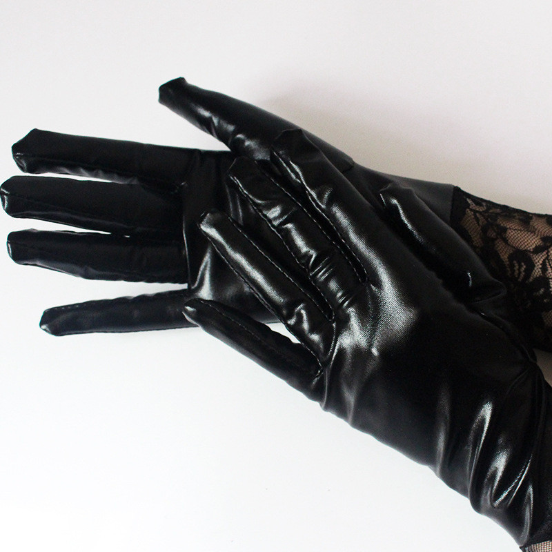 Длинные виниловые перчатки с гипюровой вставкой - фото 3 - id-p112440886