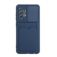 Чехол силиконовый на телефон Samsung Galaxy A52 синий