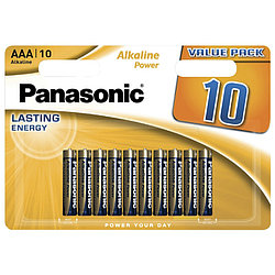 Батарейки щелочные Panasonic Alkaline Power AAA/LR03 1.5V, 10шт