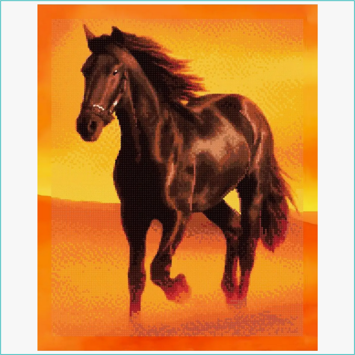 Алмазная мозаика "Конь в пламенеющем закате" (40х50) - фото 2 - id-p111648017