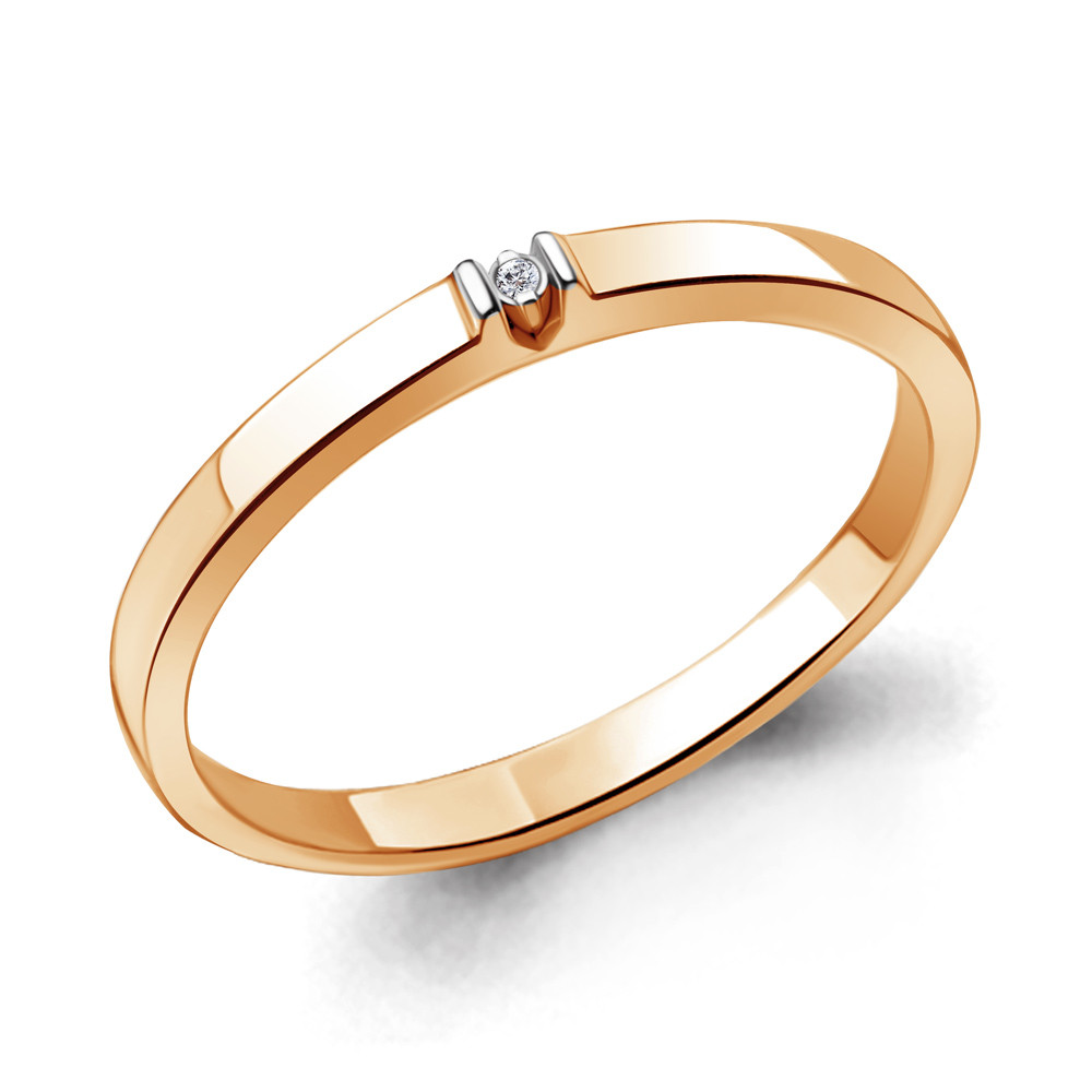 Серебряное кольцо  Бриллиант Aquamarine 060122.6 позолота