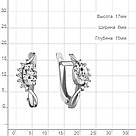 Серьги классика из серебра  Фианит Aquamarine 48991А.5 покрыто  родием, фото 2