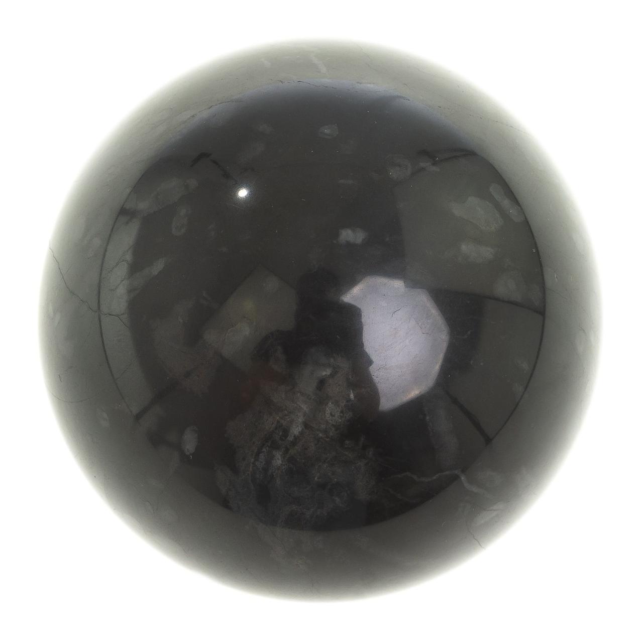 Шар из черного мрамора 8 см 123590 - фото 1 - id-p99284956