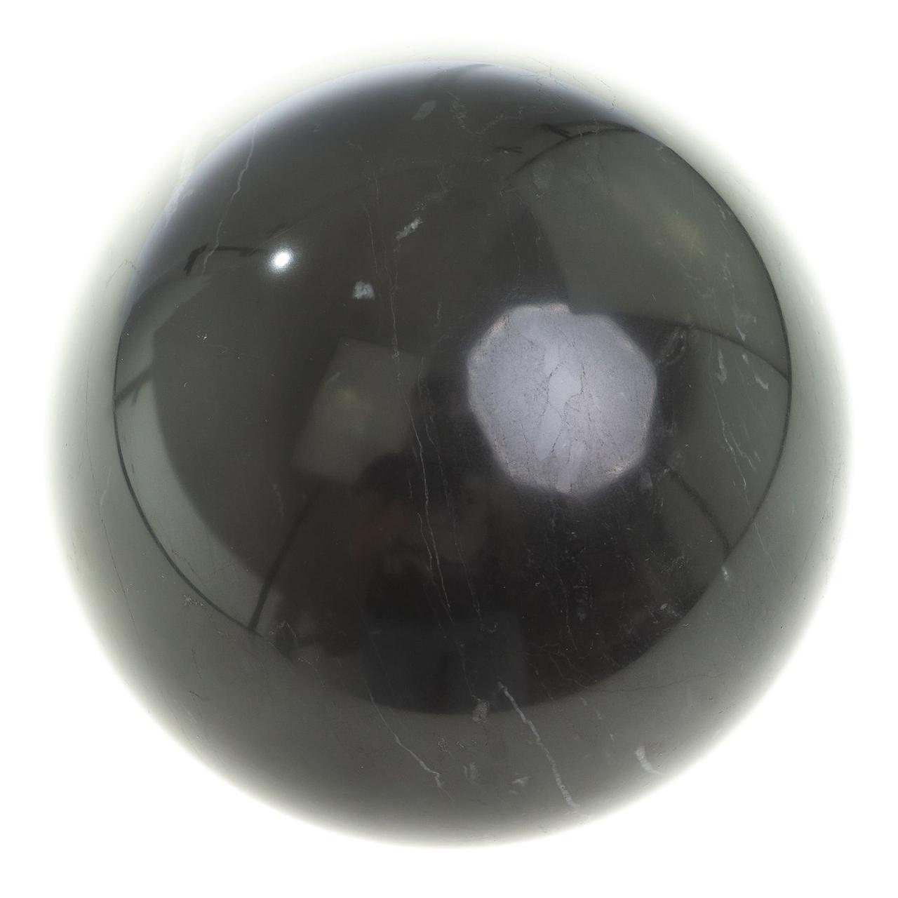 Шар из черного мрамора 11,5 см 123599 - фото 1 - id-p99284965