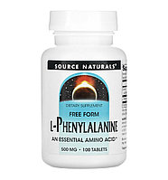 Source naturals L-фенилаланин 500мг, 100 таблеток