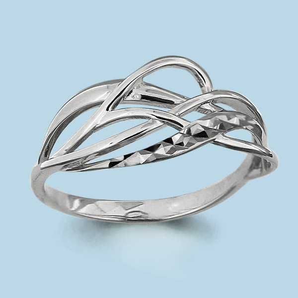 Серебряное кольцо Гранат Фианит Aquamarine 54143.5 серебро с родием