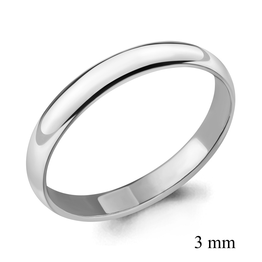 Серебряное обручальное кольцо Aquamarine 54955.5 покрыто родием - фото 1 - id-p112460616