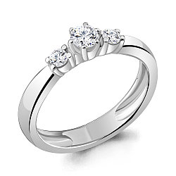 Серебряное кольцо  Фианит Aquamarine 632241.5 покрыто  родием