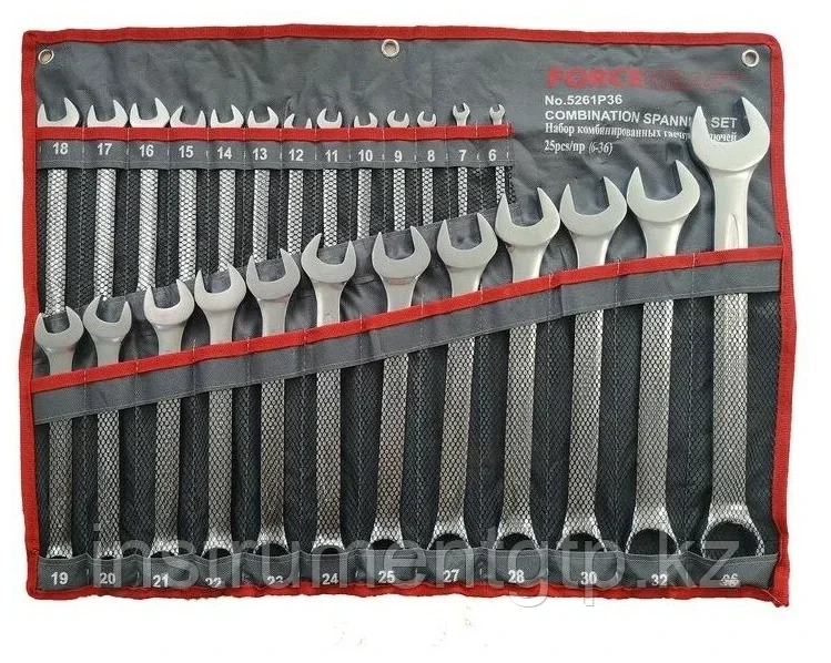 Набор ключей комбинированных 25 предметов FORCEKRAFT 6-25,27,28,30,32,36мм - фото 1 - id-p112496470