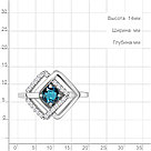 Кольцо из серебра  Топаз Лондон Блю  Фианит Aquamarine 6963308А.5 покрыто  родием, фото 2