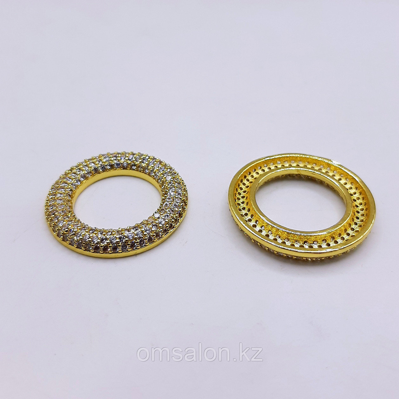 Коннектор круглый, с фианитами, 23x4мм, фото 1