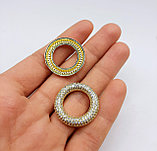 Коннектор круглый, с фианитами, 23x4мм, фото 2