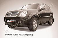 Защита переднего бампера d57 черная Slitkoff для SsangYong Rexton (2006-2012)