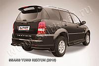 Уголки d76 черные Slitkoff для SsangYong Rexton (2006-2012)