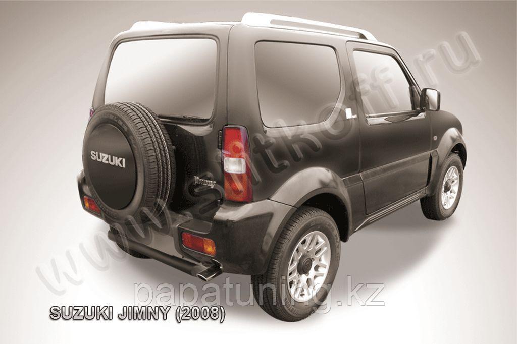 Защита заднего бампера d57 черная Slitkoff для Suzuki Jimny (1998-2012) - фото 1 - id-p112090038