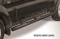 Защита порогов d76 с проступями черная Slitkoff для Suzuki Jimny (1998-2012)