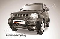 Кенгурятник d76 низкий черный Slitkoff для Slitkoff для Suzuki Jimny (1998-2012)