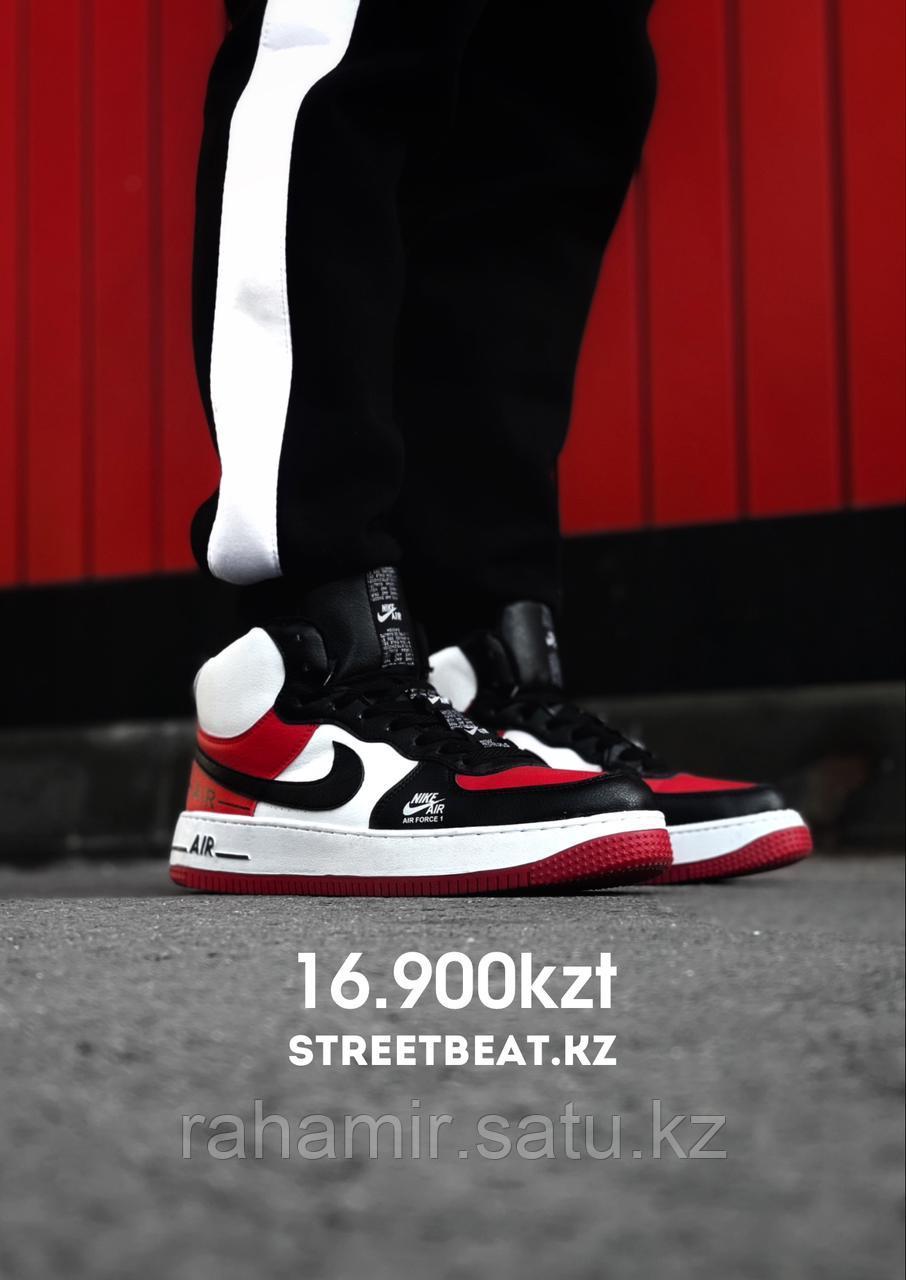 Кеды Nike Af -1 выс бел чер крас зим 15-3