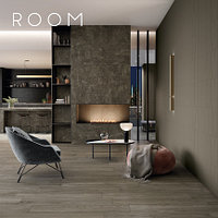 Room(Рум)X2 черный керамогранит древесины черешня и натуральный камень