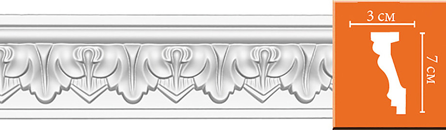 Плинтус потолочный с рисунком Decomaster 95214 (70x30x2400 мм) - фото 1 - id-p112253695
