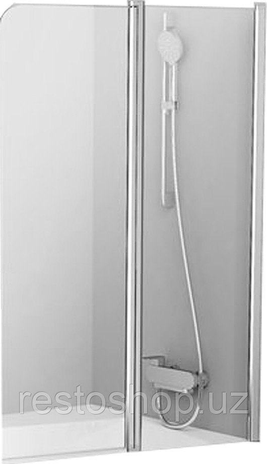 Шторка для ванны Ravak 10° 10CVS2 100х150 см, распашная, Transparent, профиль блестящий, правая - фото 1 - id-p112350111