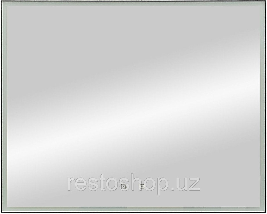 Зеркало Art&Max Arezzo AM-Are-1000-800-DS-FC-H-Nero 100х80 см, с подсветкой и функцией антизапотевания - фото 1 - id-p112349958