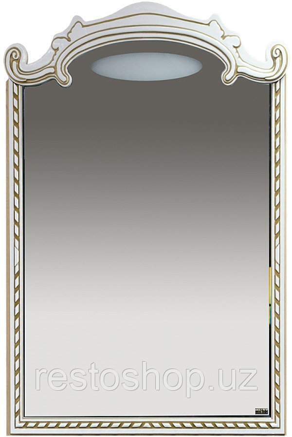 Зеркало Misty Элис-80 79х123 см с подсветкой, функцией анти-пар, белая патина - фото 1 - id-p112349212