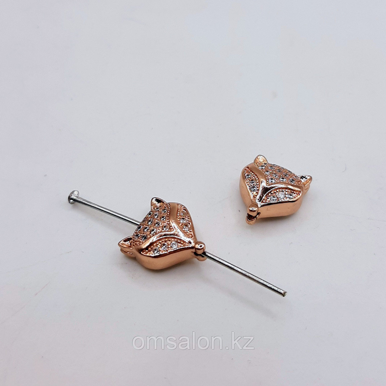 Бусина Лисичка, с фианитами, 12х10х5мм, фото 1