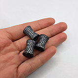 Бусина бочонок, с фианитами, 17х12мм, фото 2