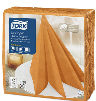 Салфетка для ужина Tork Premium LinStyle® оранжевая