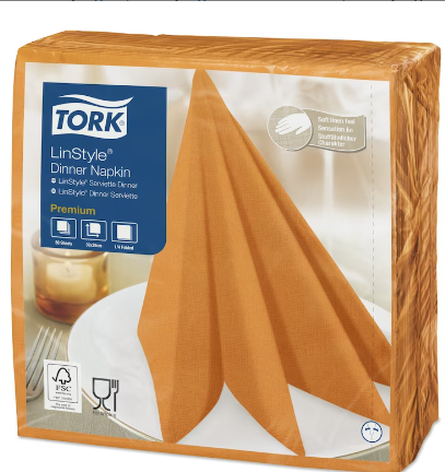 Салфетка для ужина Tork Premium LinStyle® оранжевая - фото 1 - id-p112522457
